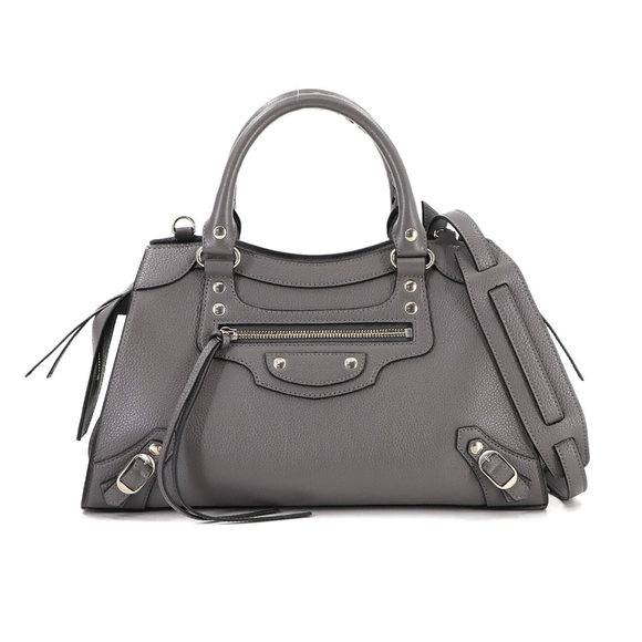 BALENCIAGA Handbags - Balenciaga Neo Classic City S 2-way hand/shoulder bag in grey leather (638521)